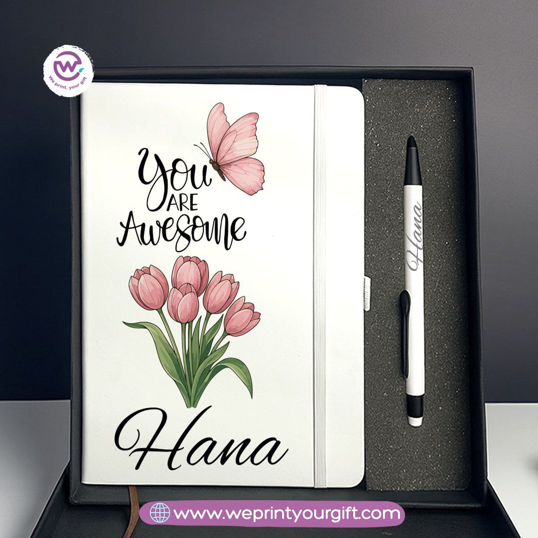 Digital Art Motivational Gift Box – Personalized Notebook & Engraved Pen