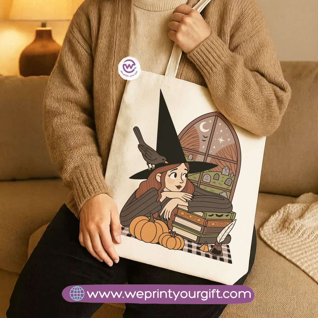 Halloween Canvas Tote Bag – Spooky Egyptian-Inspired Designs | Heavy Canvas Fabric