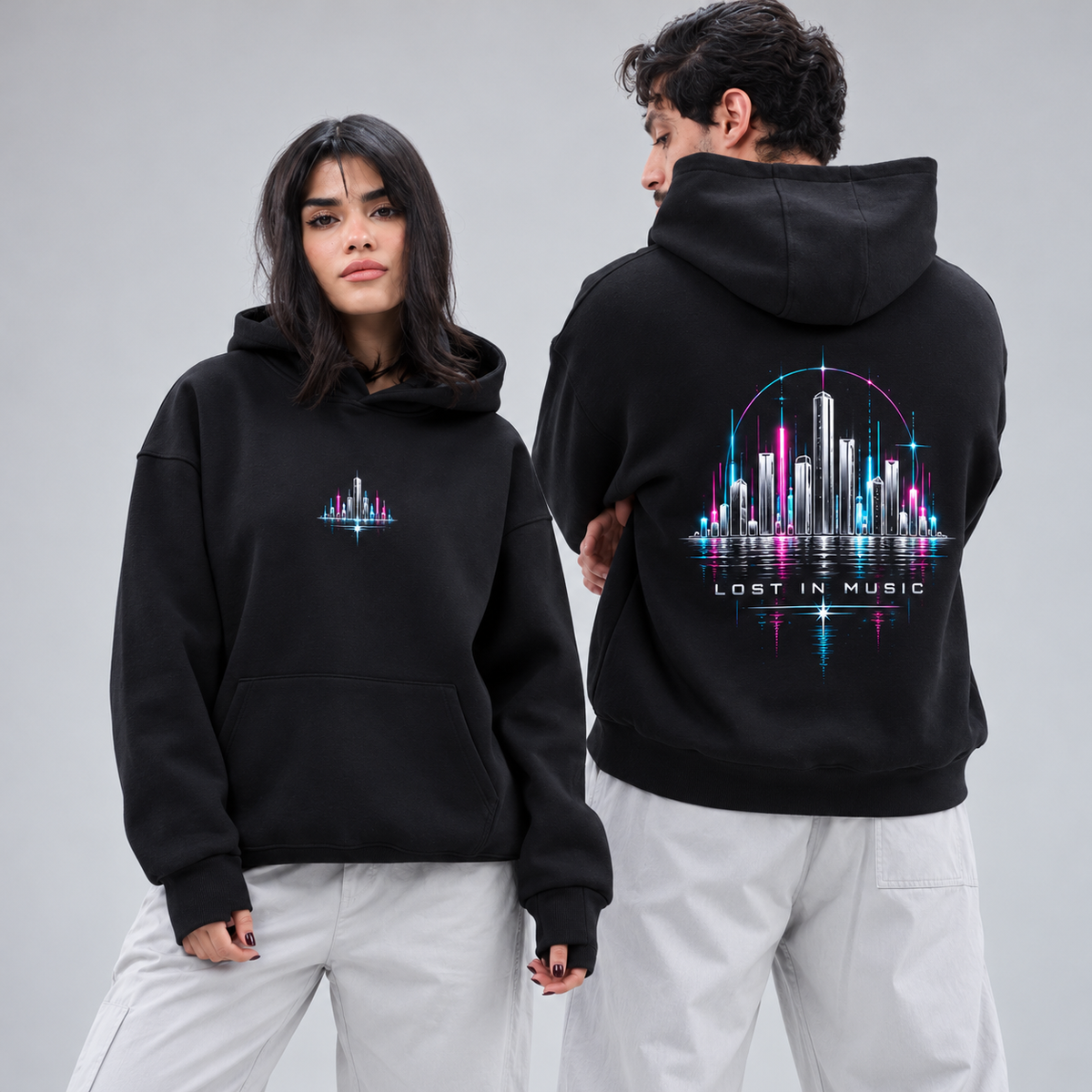 Unisex "Lost In Music" Hoodie - Premium Melton Cotton