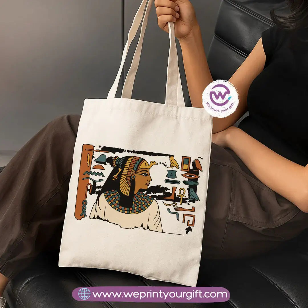 Ancient Egyptian Heritage Canvas Tote Bag – Premium Heavy Fabric - WE PRINT