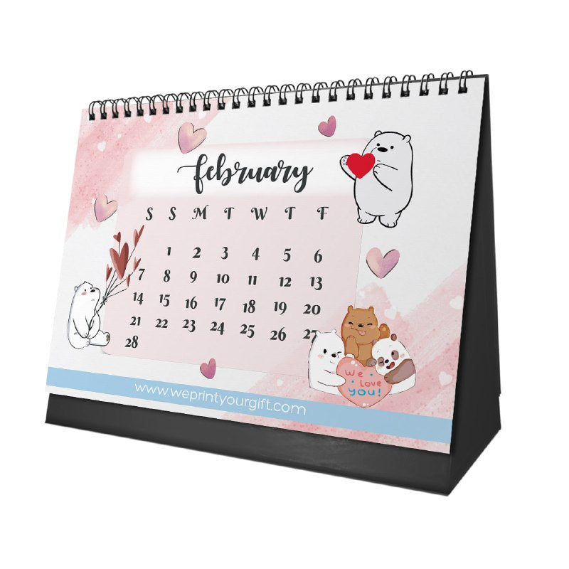 Cute Bears Desk Calendar 2026