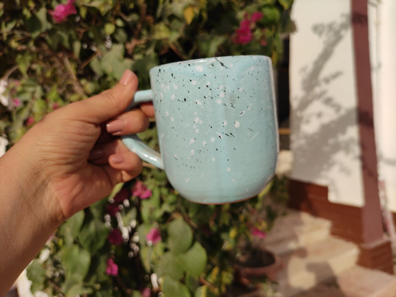 Baby Blue Pottery Mug- 300 ml - Customization Options