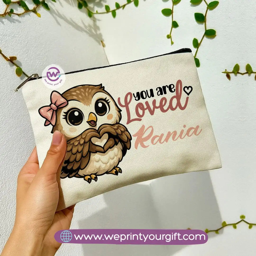 Cute Owl Makeup Bag & Pencil Case – Premium Cotton Pouch with Adorable Designs - WE PRINT