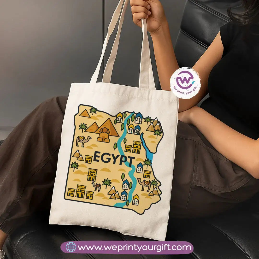 Ancient Egyptian Heritage Canvas Tote Bag – Premium Heavy Fabric - WE PRINT