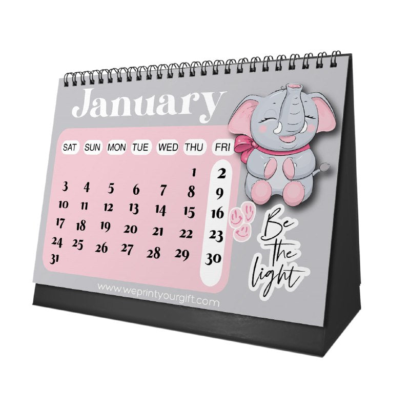 Cute Elephant Desk Calendar 2026 - WE PRINT