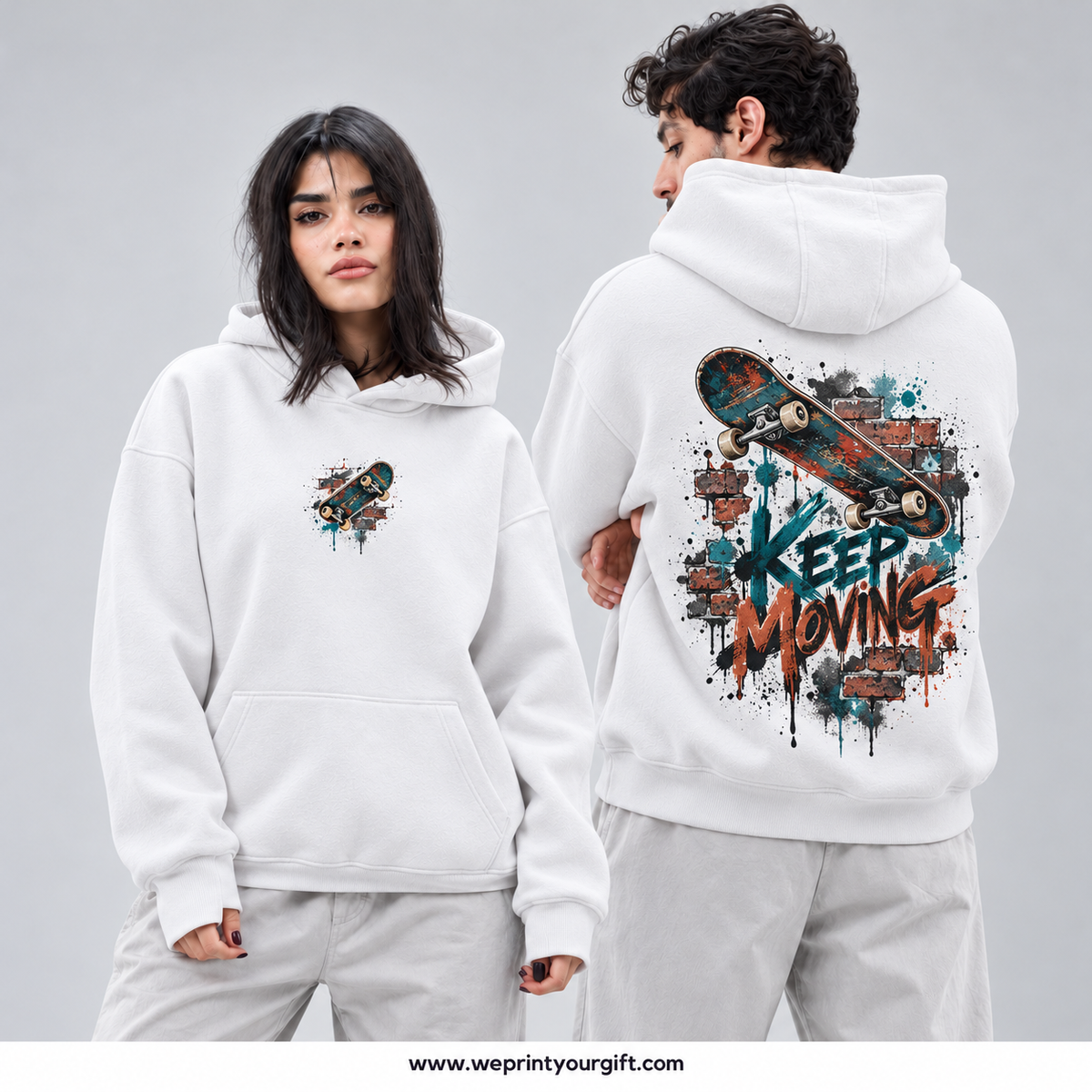 Unisex "Keep Moving" Hoodie - Premium Melton Cotton