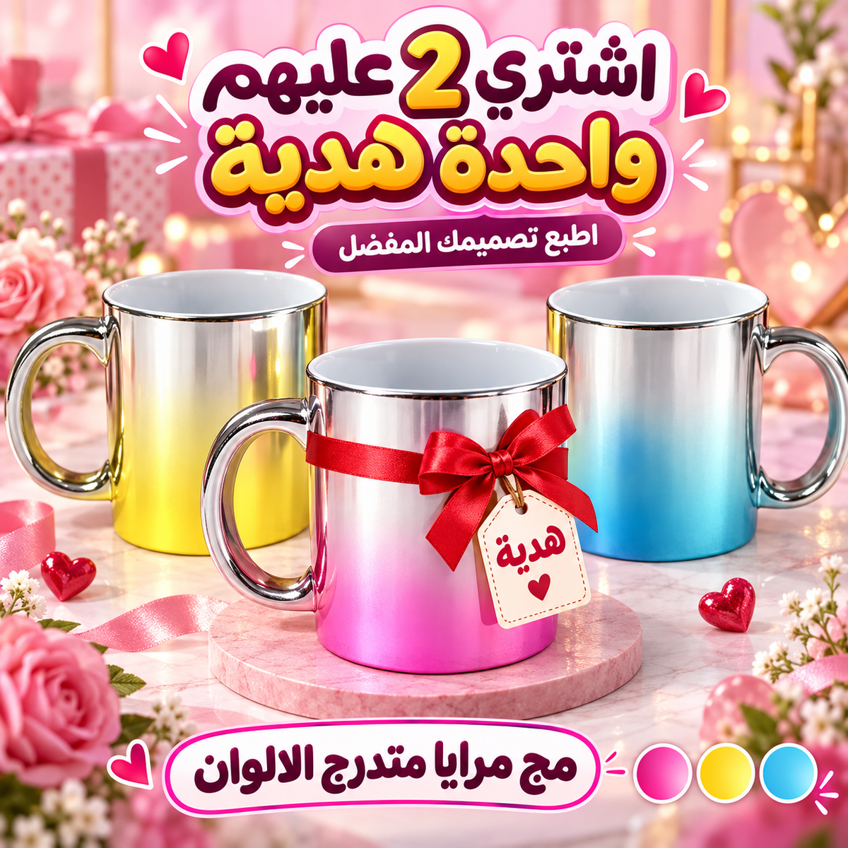 Custom Multi-Color Mirror Mug - Buy 2 Get 1 Free