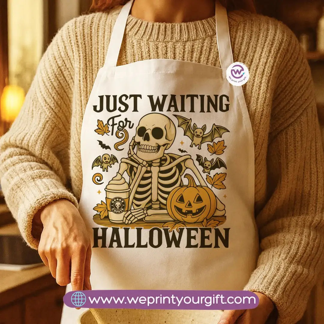 Spooky Halloween Apron – Custom Heavy Cotton Kitchen Apron with Front Pocket - WE PRINT