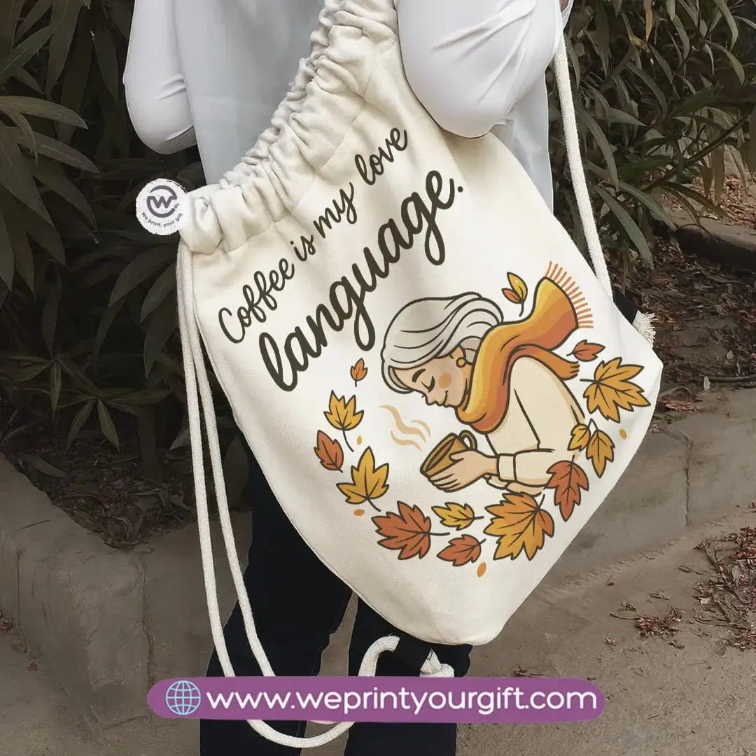 Winter & Retro Drawstring Backpack – Vintage-Inspired Cozy Designs - WE PRINT