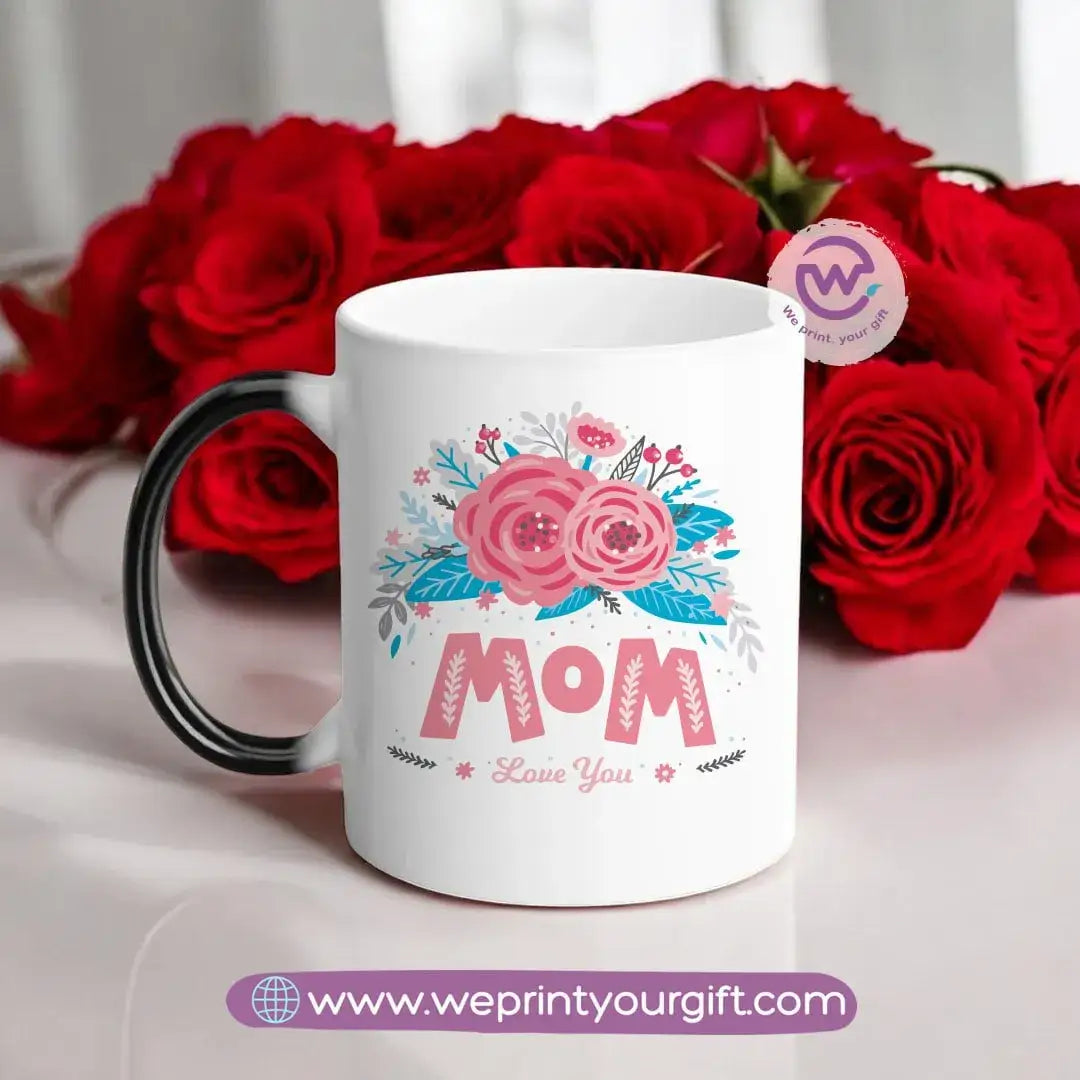 Colored Handle Ceramic Mug- Mom designs - WE PRINT