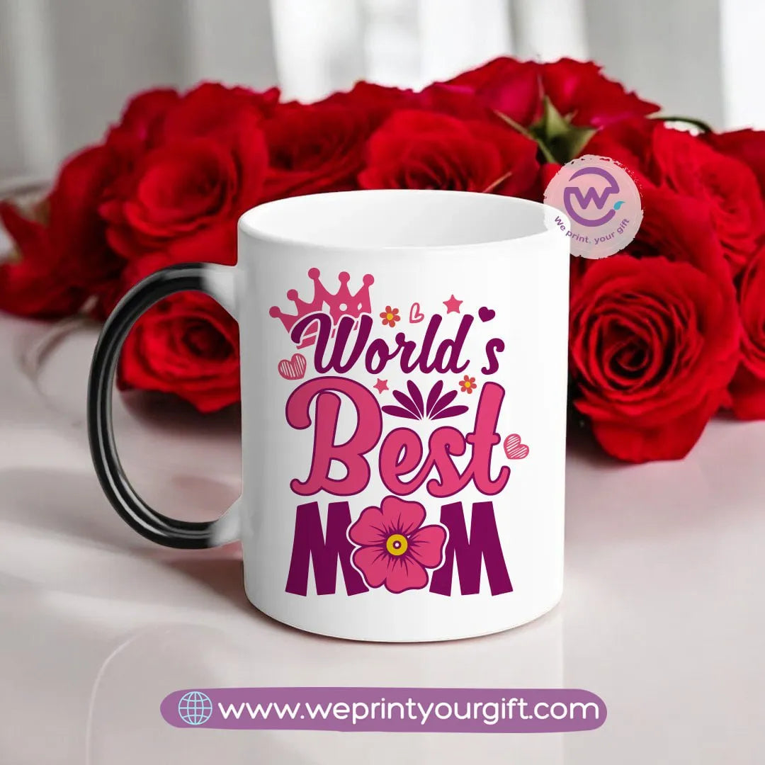 Colored Handle Ceramic Mug- Mom designs - WE PRINT