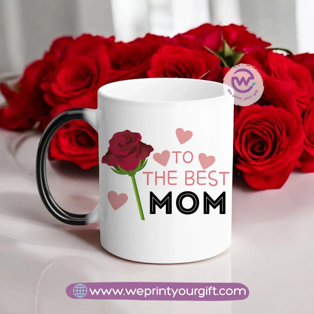 Colored Handle Ceramic Mug- Mom designs - WE PRINT