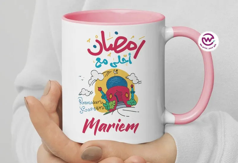 Colored Handle Ceramic Mug- Ramadan designs - WE PRINT
