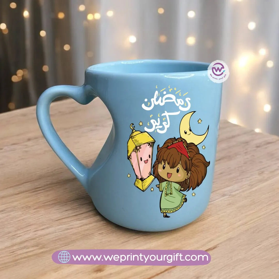 Colored Heart Handle Mug- Ramadan B - WE PRINT