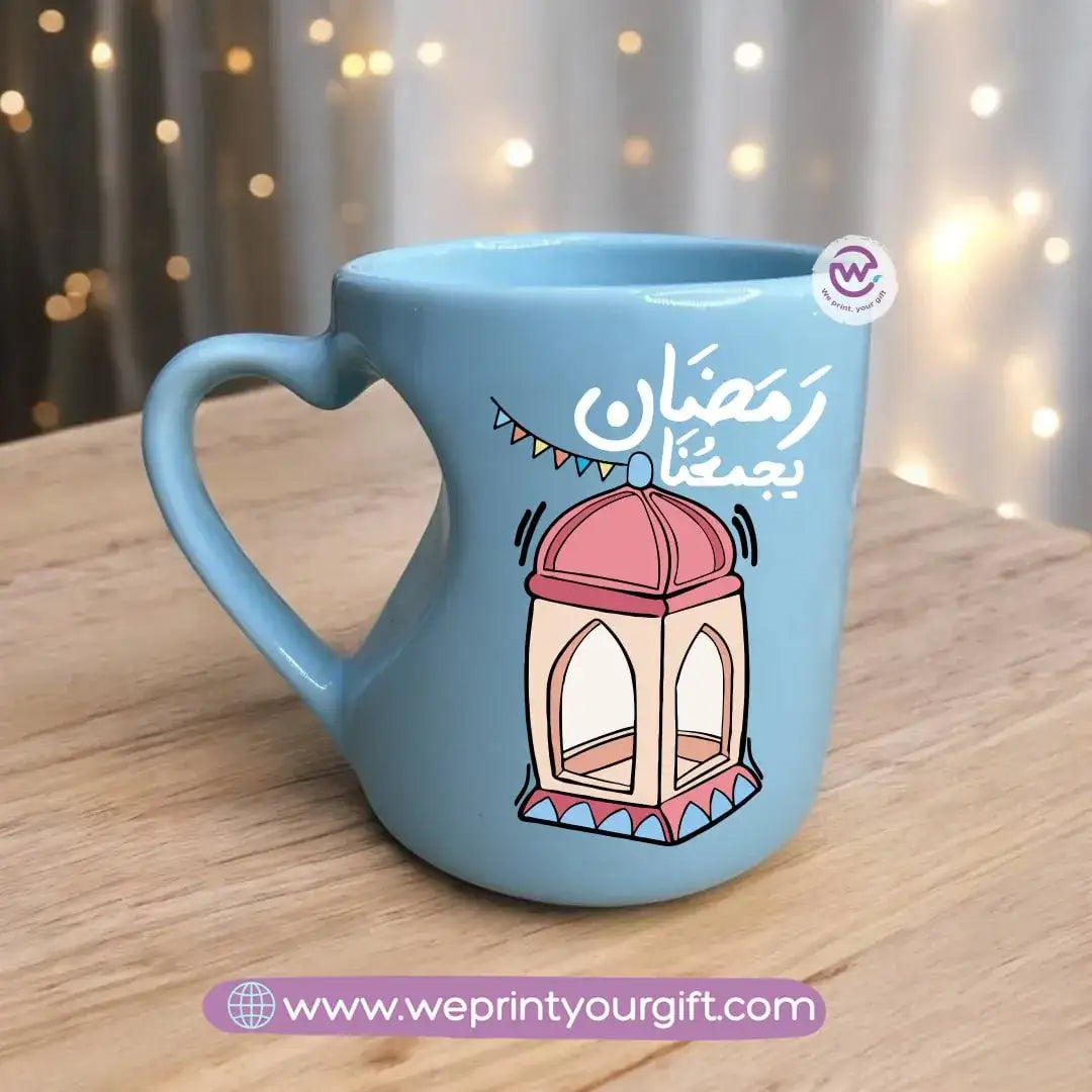 Colored Heart Handle Mug- Ramadan B - WE PRINT