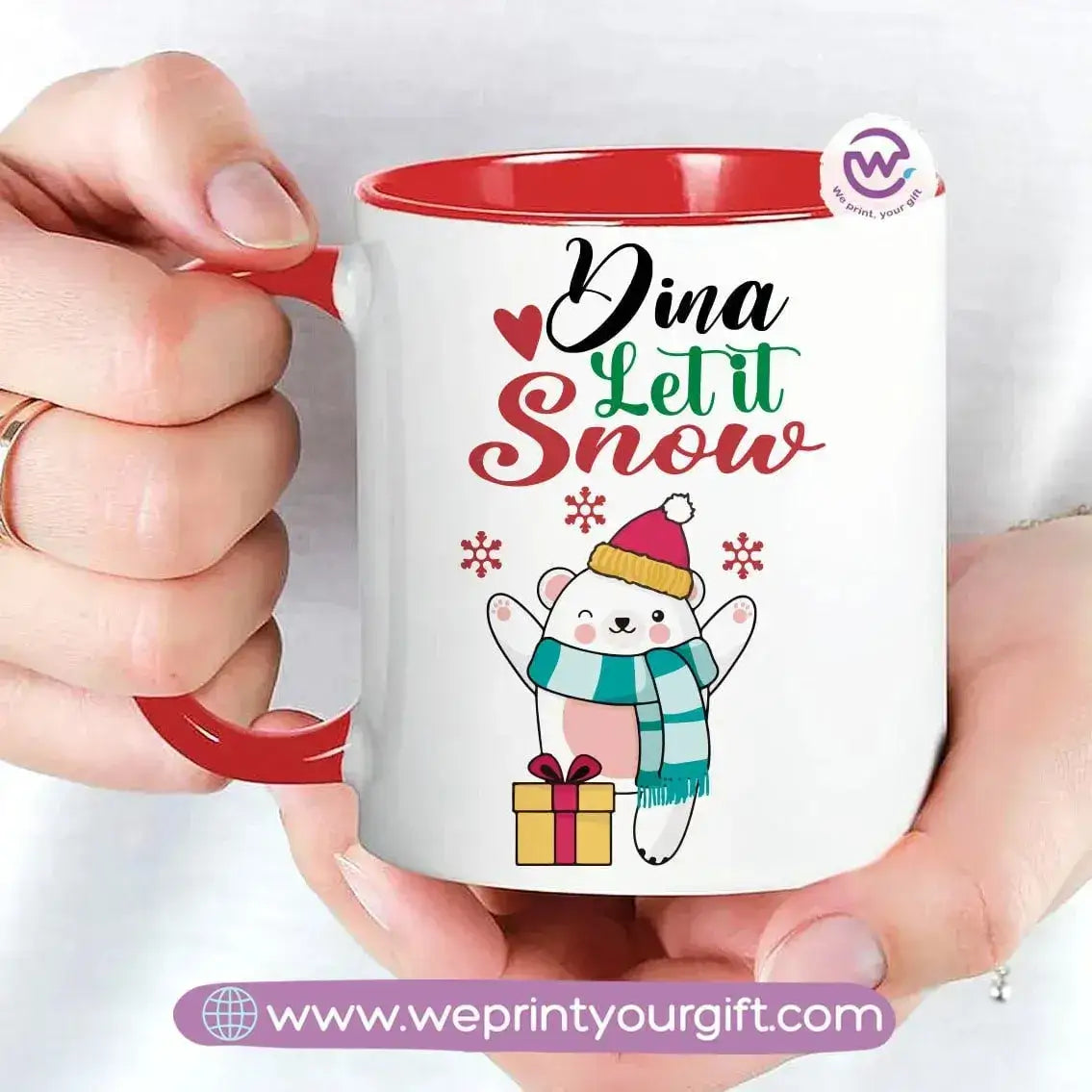 Colored Inside-Handle Mug-Christmas - WE PRINT