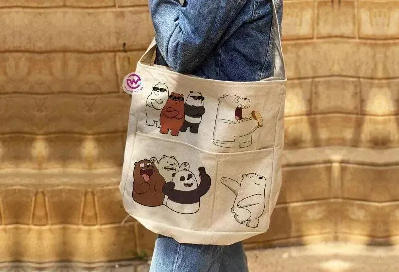 Custom bag- Cross Tote Bag - Three Bears - WE PRINT