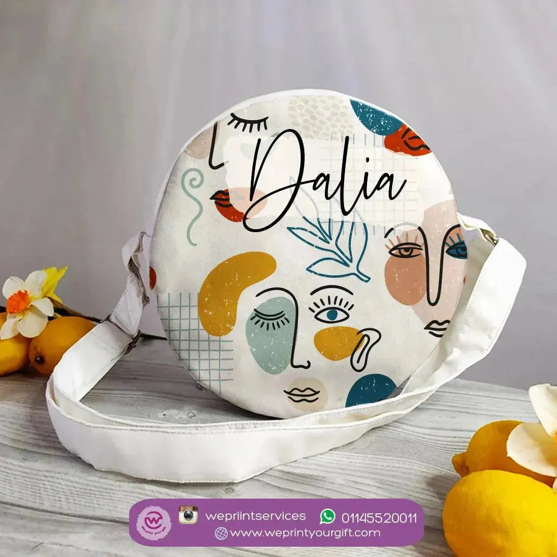 Custom Bag- Round Bag - One Line Art - WE PRINT