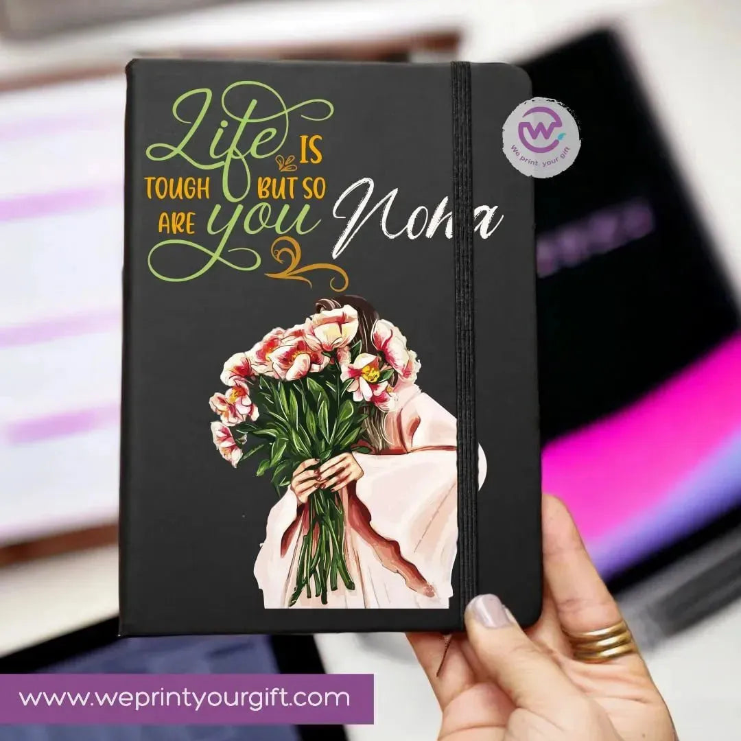 Custom Notebook with Elastic Band -english quotes - WE PRINT