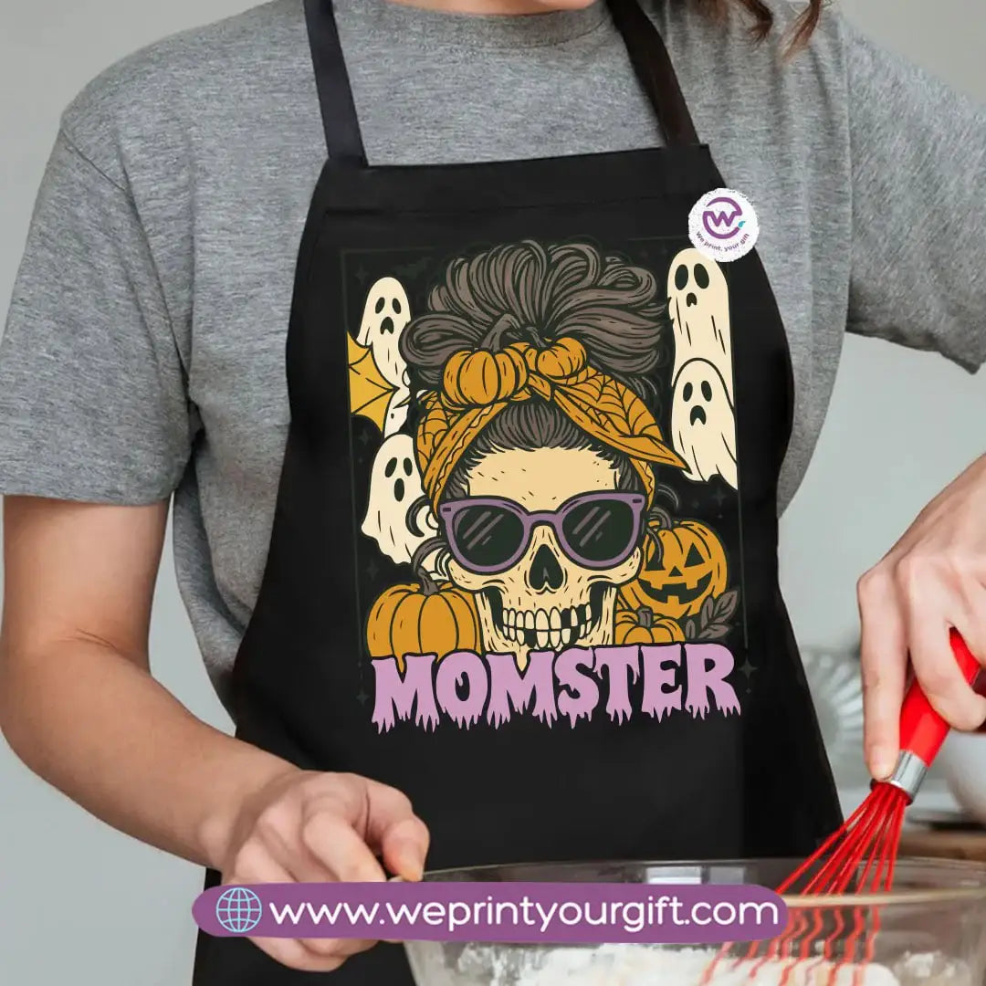 Halloween Cooking Apron – Spooky Heavy Cotton Apron with Pocket & Adjustable Tie - WE PRINT
