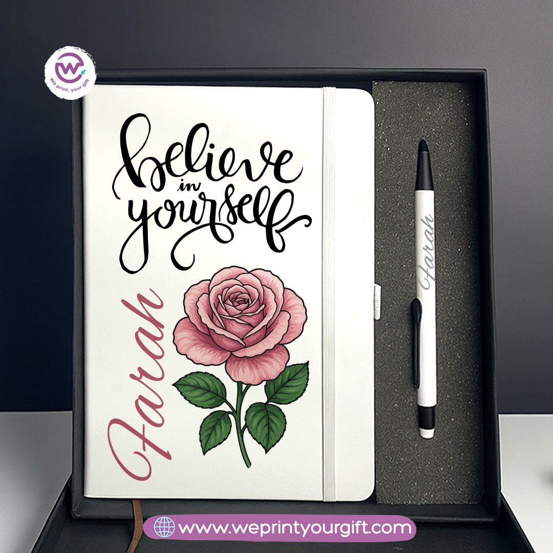 Digital Art Motivational Gift Box – Personalized Notebook & Engraved Pen - WE PRINT