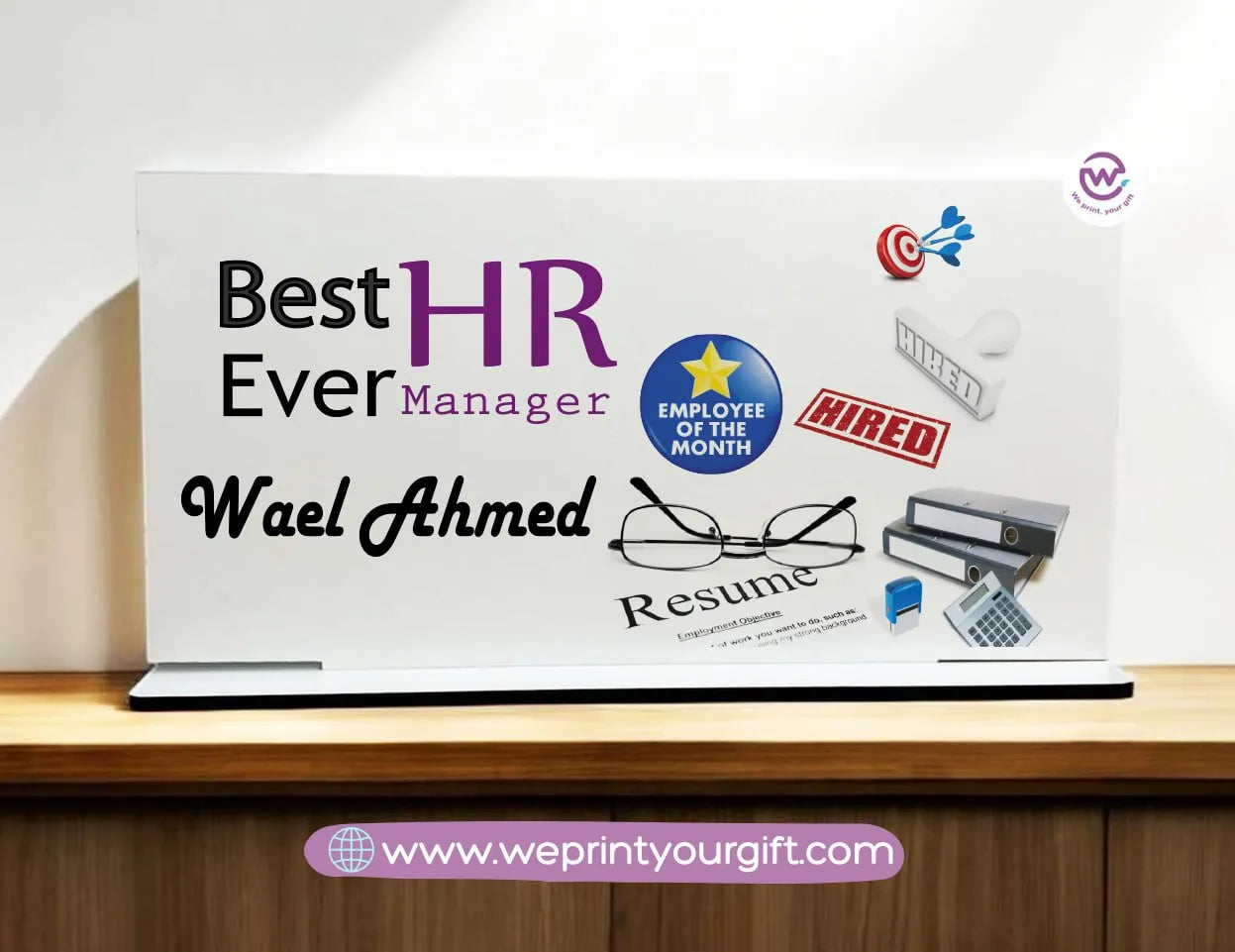 Desk Wooden Sign- Jobs - WE PRINT