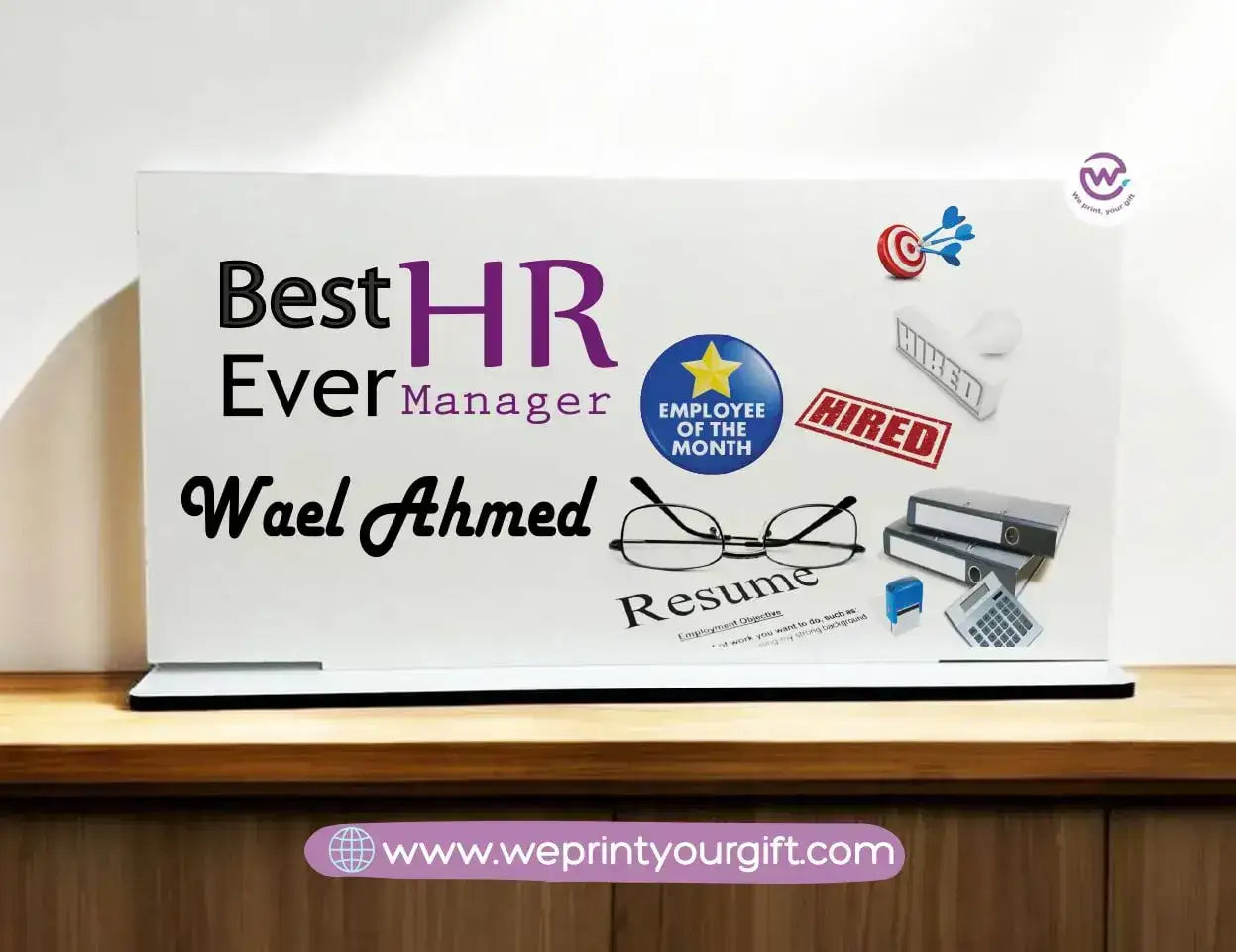 Desk Wooden Sign- Jobs - WE PRINT