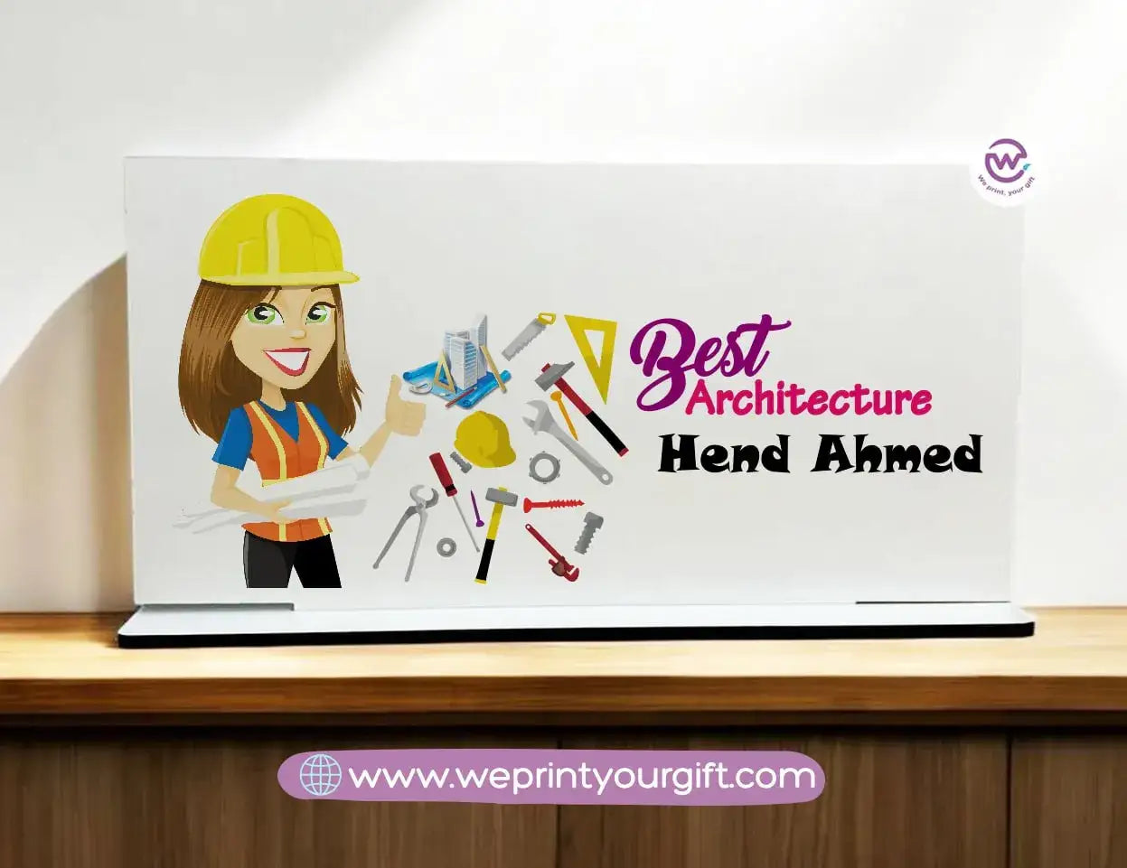 Desk Wooden Sign- Jobs - WE PRINT