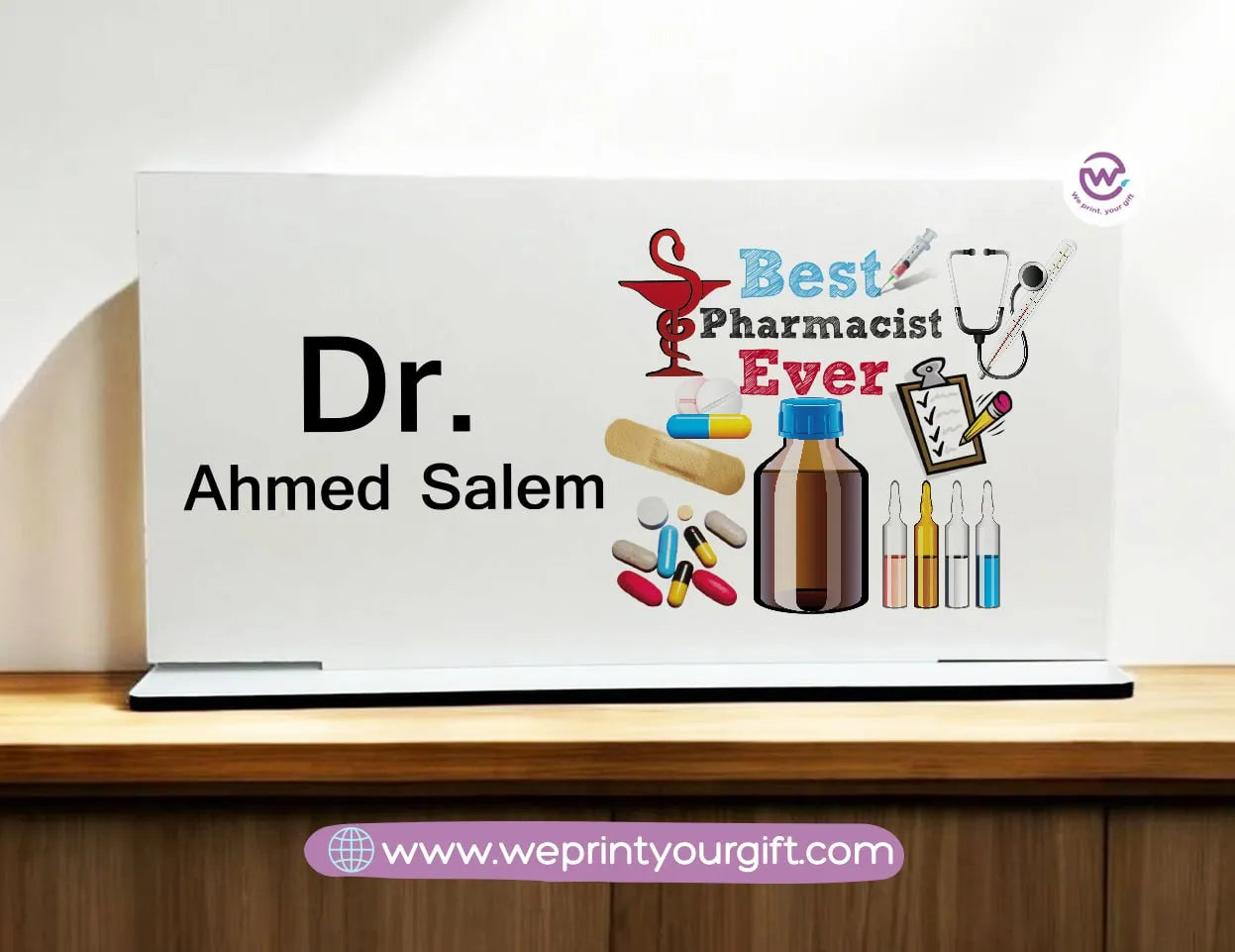 Desk Wooden Sign- Jobs - WE PRINT