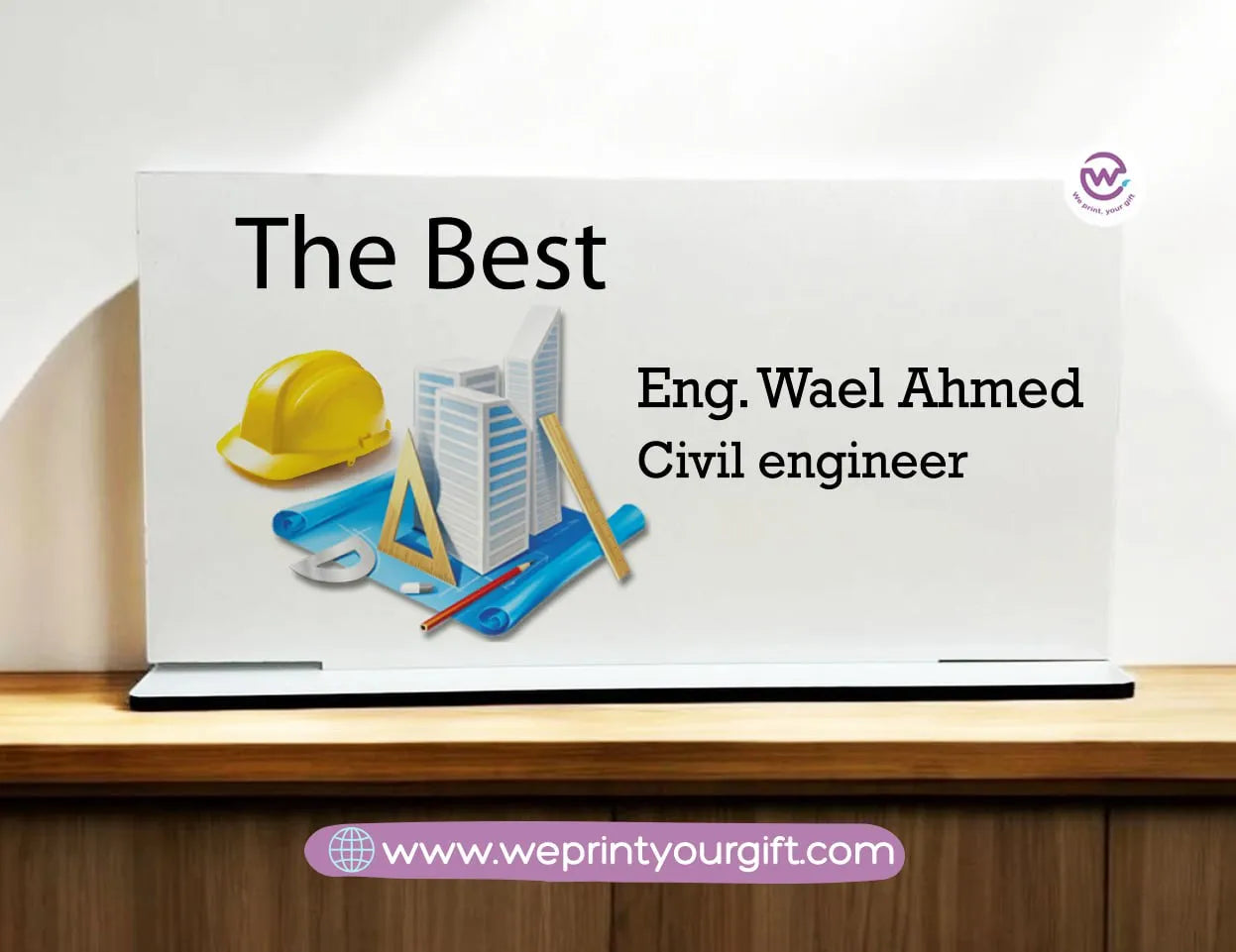 Desk Wooden Sign- Jobs - WE PRINT