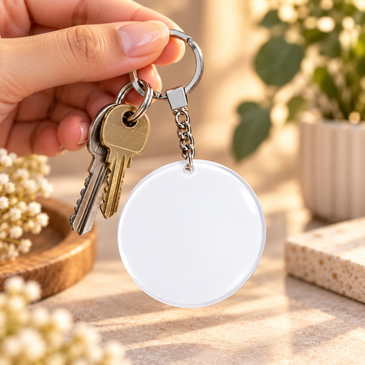 Clear Acrylic Keychain | Create Your Own Design (Round / Rectangle) -Customization Options