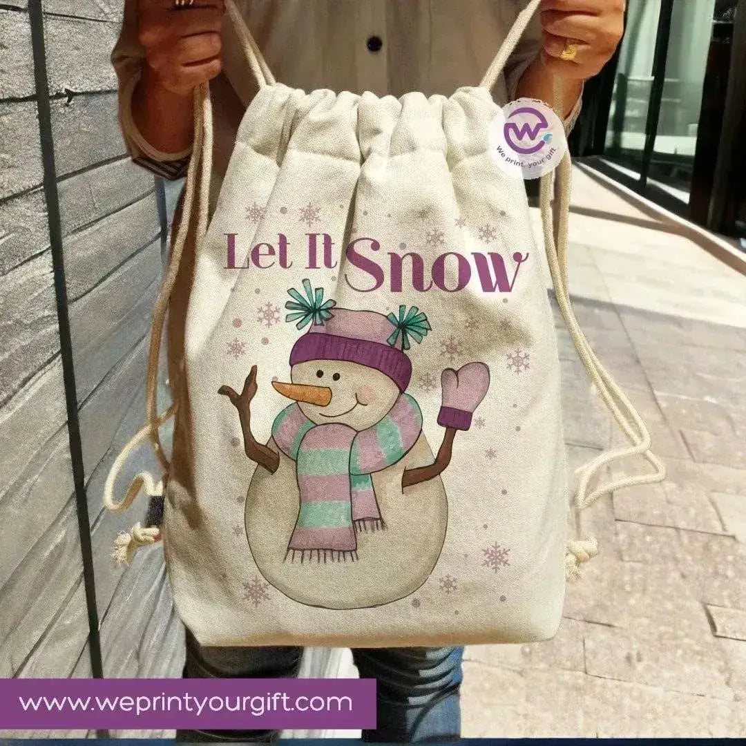 Drawstring Bag -Christmas-A - WE PRINT