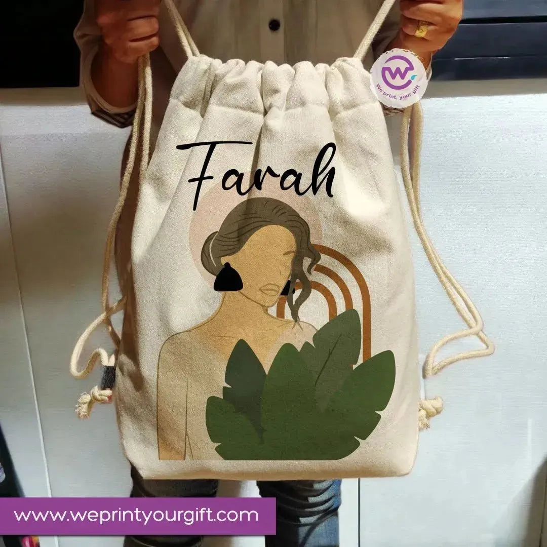 Drawstring Bag -Line art - WE PRINT