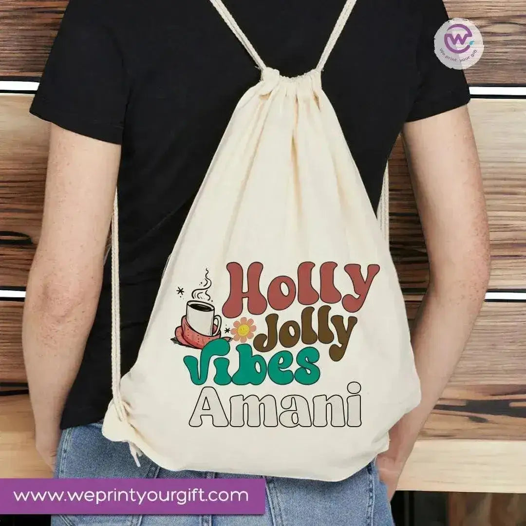Drawstring Bag - Merry Christmas - WE PRINT