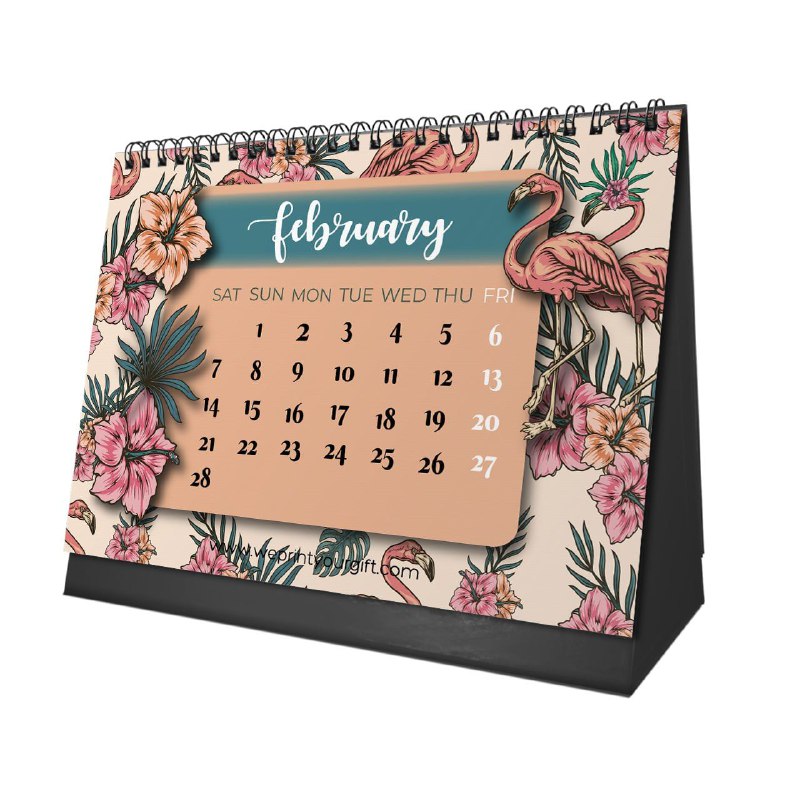 Flamingo Desk Calendar 2026
