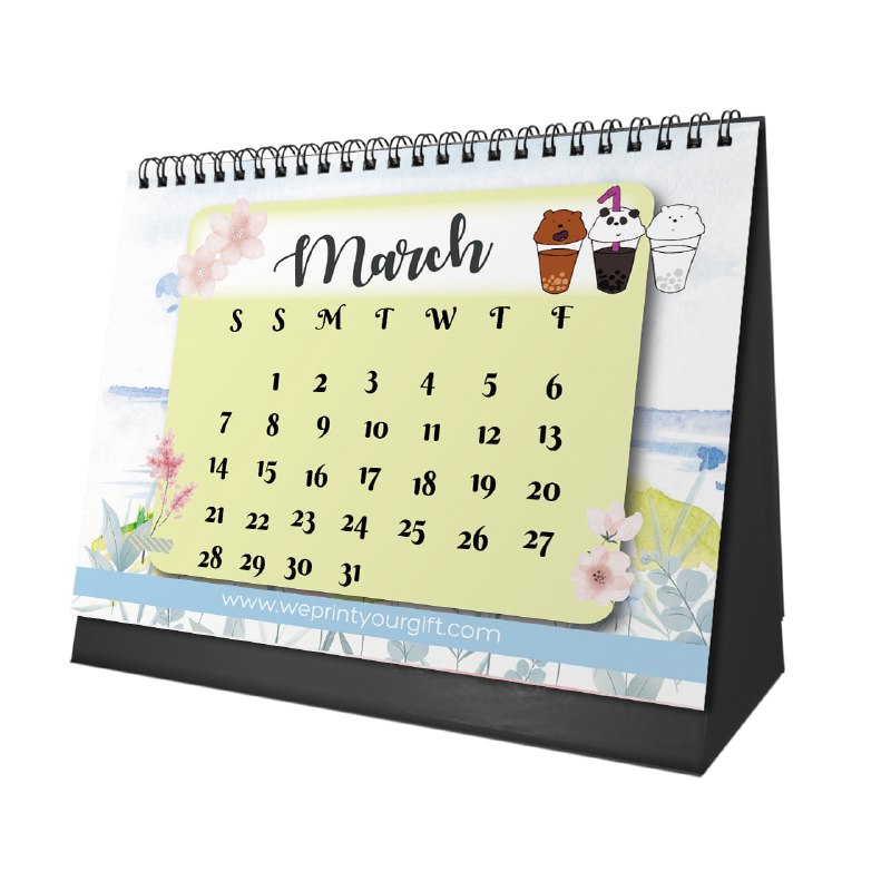 Cute Bears Desk Calendar 2026