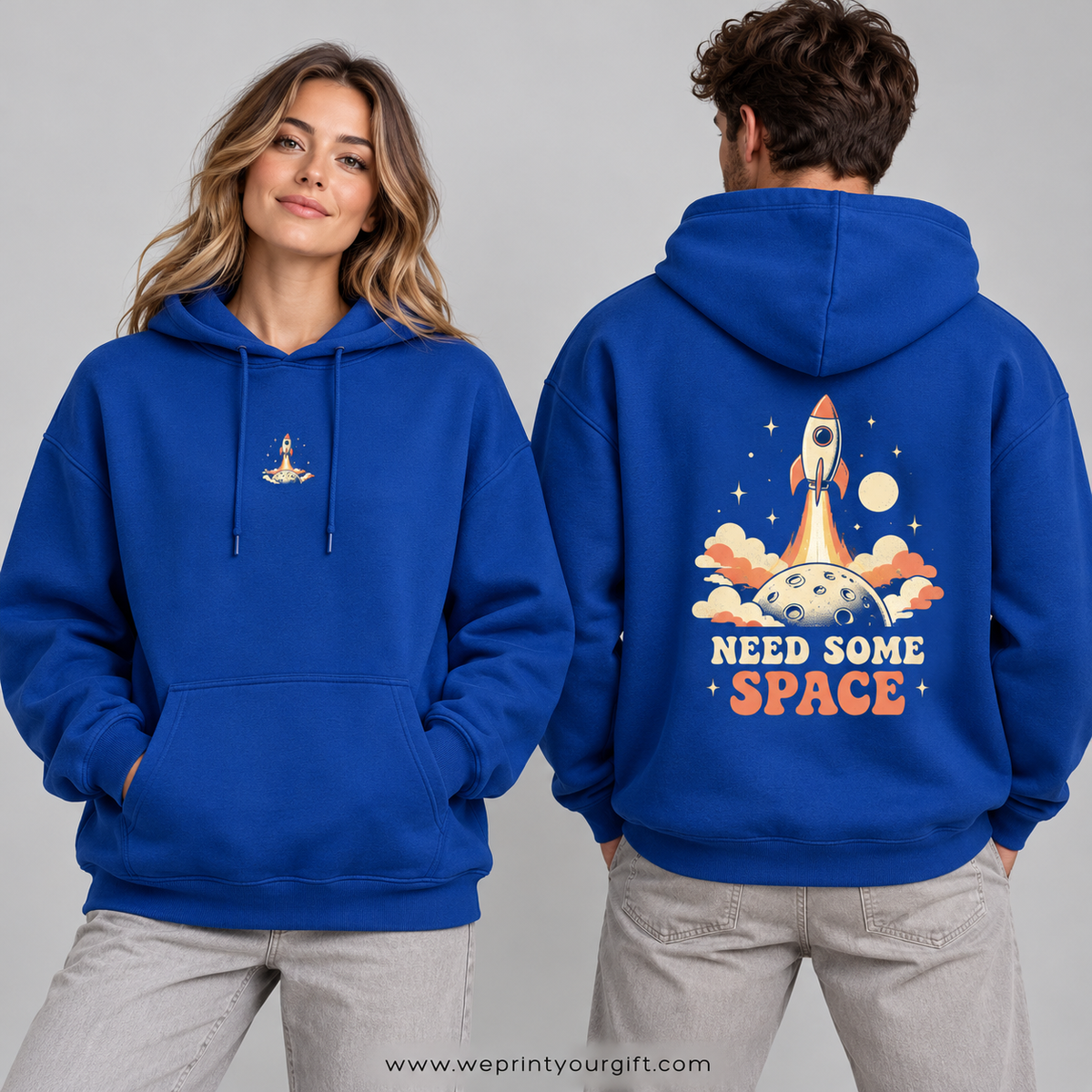 Unisex "Need Some Space" Hoodie - Premium Melton Cotton