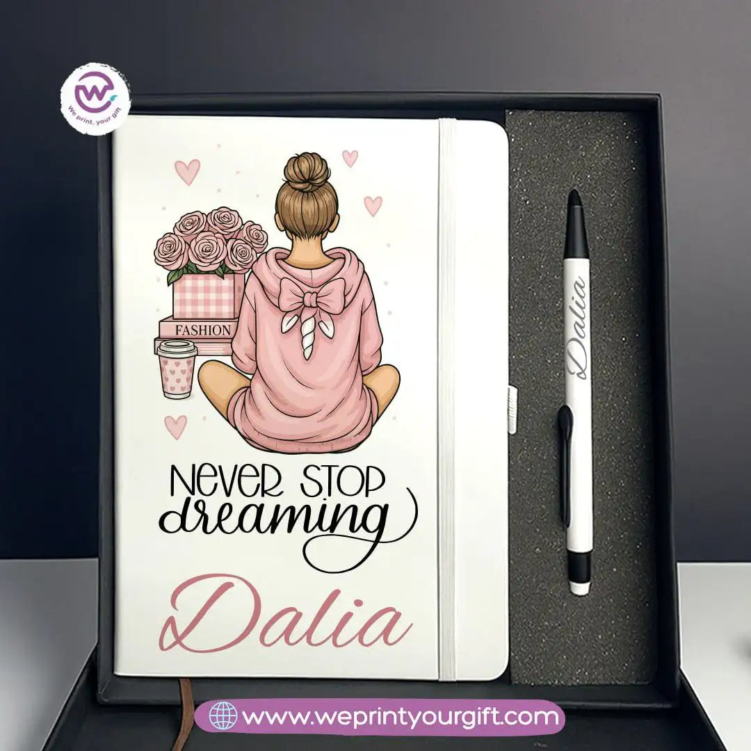 Digital Art Motivational Gift Box – Personalized Notebook & Engraved Pen - WE PRINT