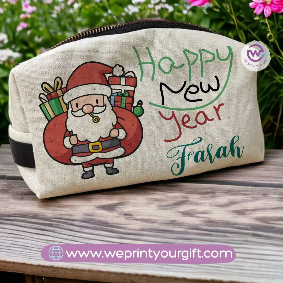 Fabric Boxy Pouch Makeup-Christmas names - WE PRINT