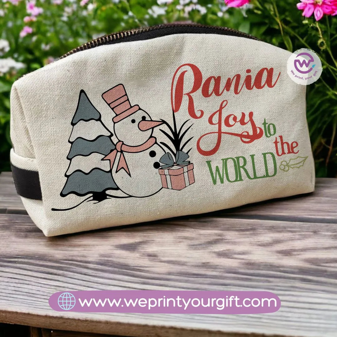 Fabric Boxy Pouch Makeup-Christmas names - WE PRINT