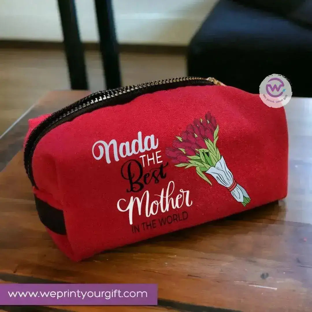 Fabric Boxy Pouch Makeup - Mother's Day -B - WE PRINT