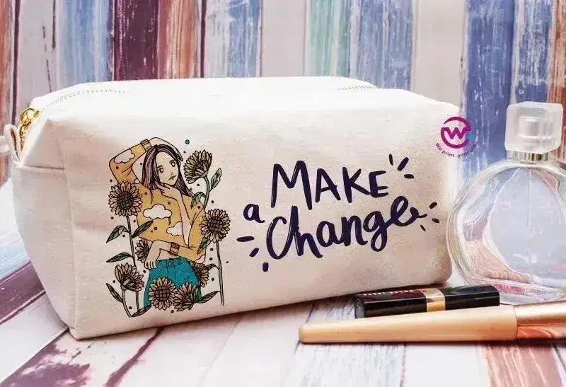Fabric Boxy Pouch Makeup - Sunflower A - WE PRINT