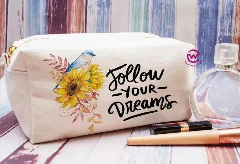 Fabric Boxy Pouch Makeup - Sunflower A - WE PRINT