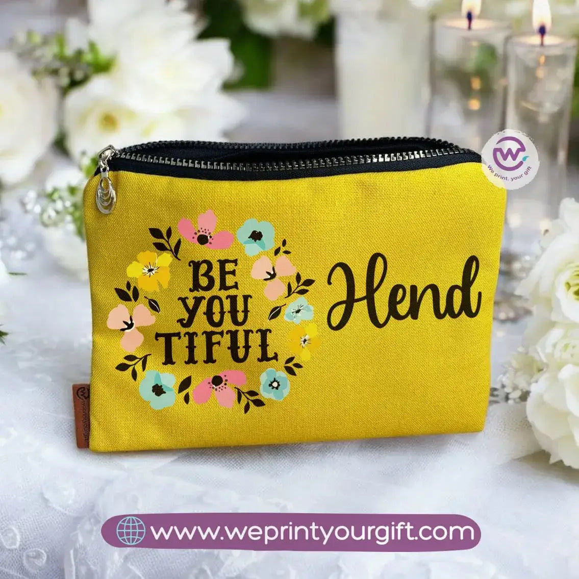 Fabric Makeup Bag-Motivation- Names - WE PRINT