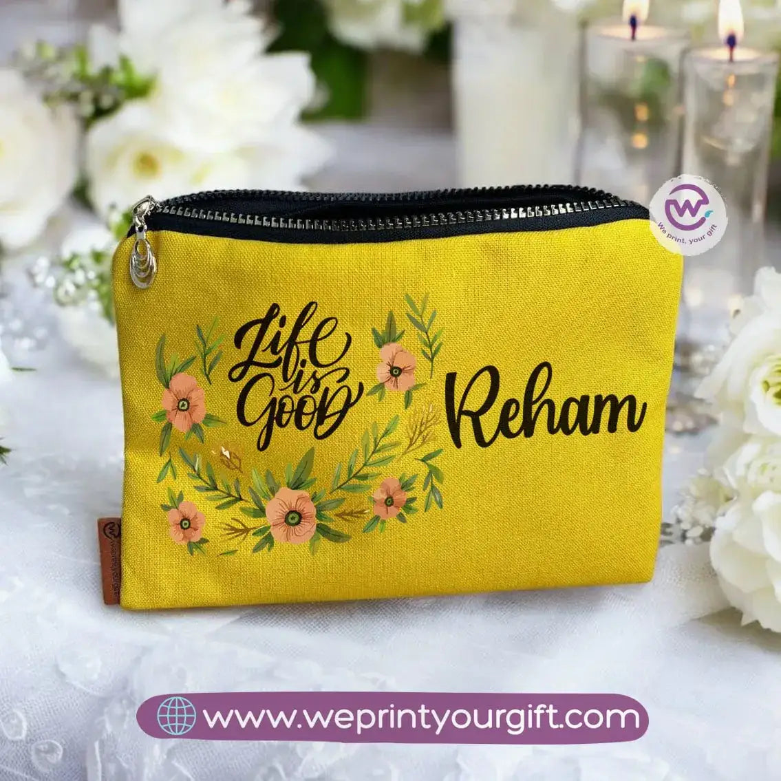 Fabric Makeup Bag-Motivation- Names - WE PRINT