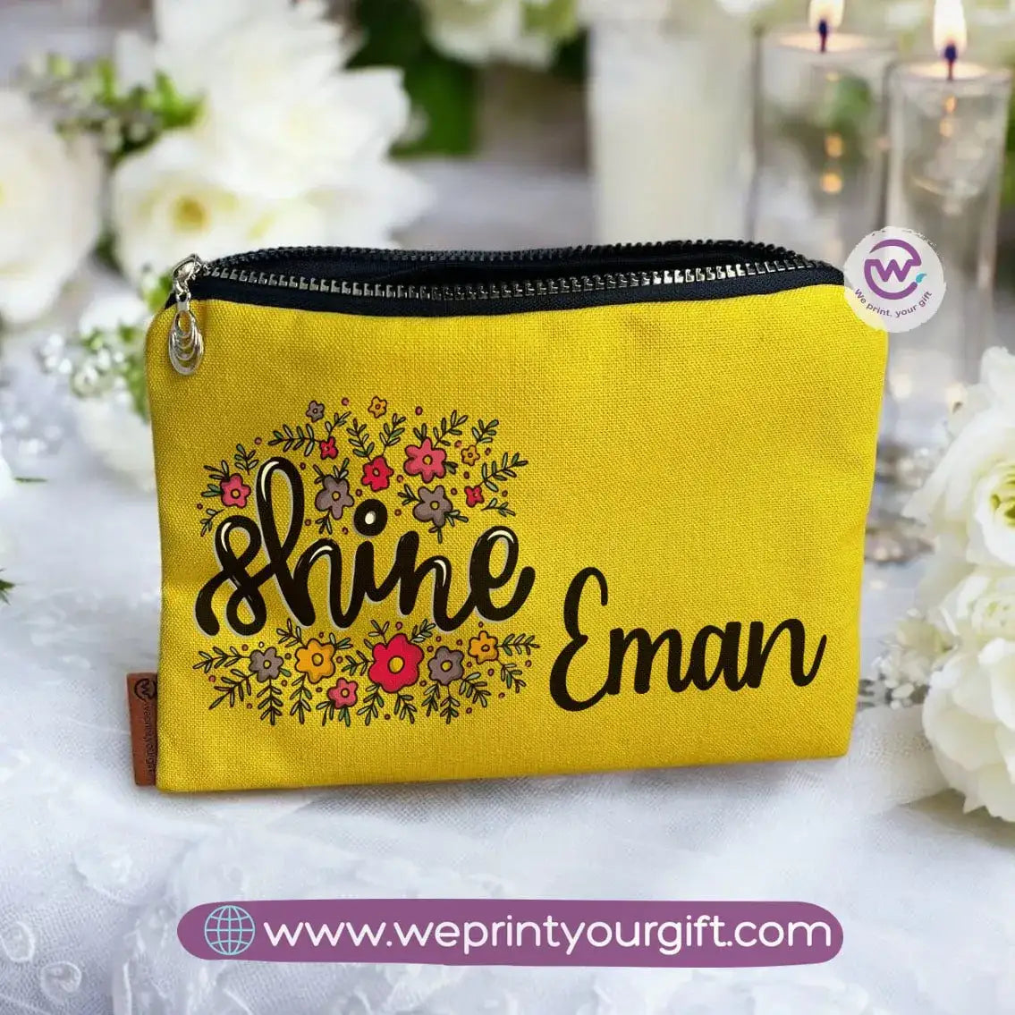 Fabric Makeup Bag-Motivation- Names - WE PRINT