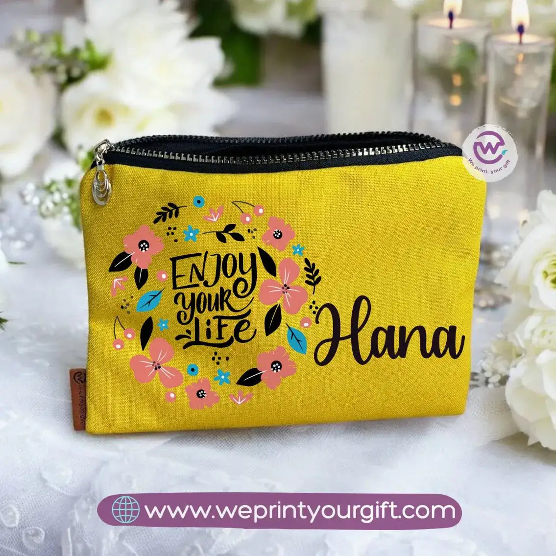 Fabric Makeup Bag-Motivation- Names - WE PRINT