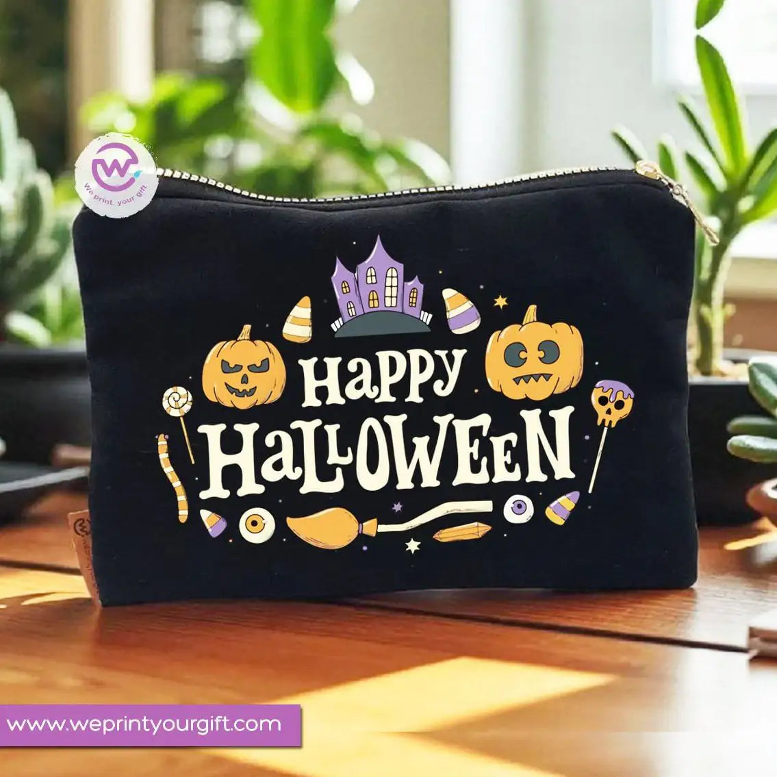 Halloween Makeup Bag & Pencil Case – Spooky Cotton Pouch with Fun Designs - WE PRINT