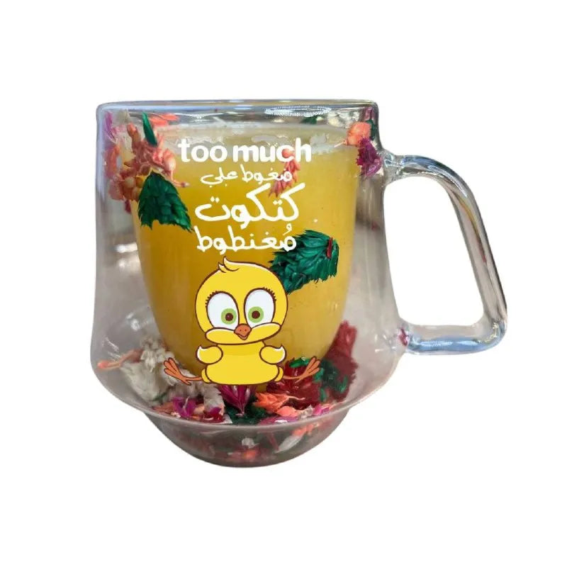 Floral double wall mug- Comic design - WE PRINT