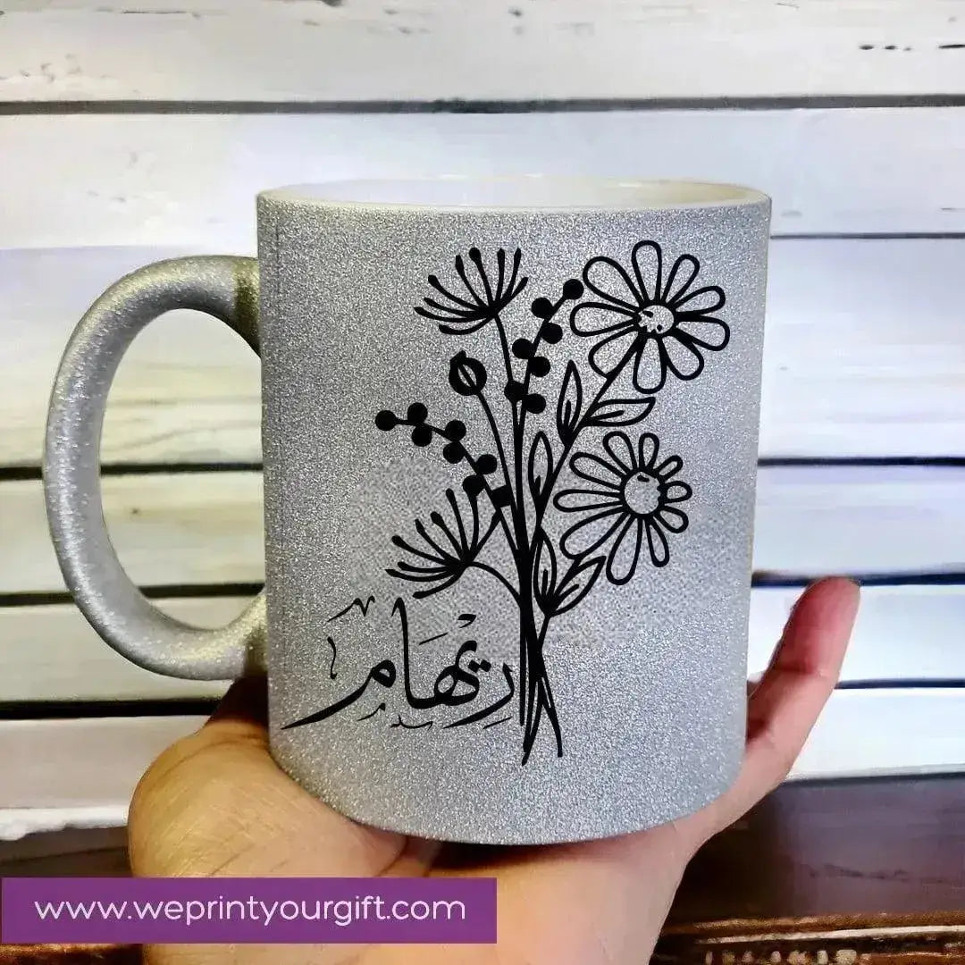Glitter Mug Arabic Names - WE PRINT